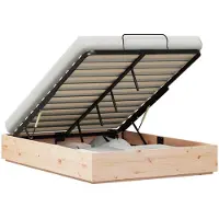 vidaXL Ottoman-Bettgestell mit Stauraum Natur 150 x 200 cm