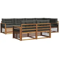 vidaXL Outdoor-Sofagarnitur 7 stk. Natur und Anthrazit