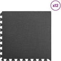 vidaXL Pool Bodenschutzmatte 12 pcs Schwarz 4,32 EVA-Schaum