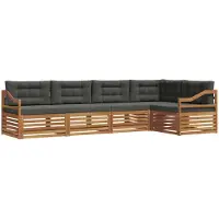 vidaXL Outdoor-Sofagarnitur 5 Stk. Natur und Anthrazit