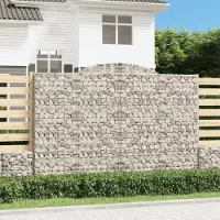 Prolenta Maison Exclusive - Gabionen mit Hochbogen 2 Stk. 300x30x200/220cm Verzinktes Eisen