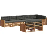 vidaXL Outdoor-Sofagarnitur 8 stk. Natur und Anthrazit