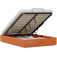 vidaXL Ottoman-Bettgestell mit Stauraum Wachsbraun 160 x 200 cm
