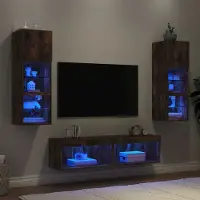 vidaXL 2025 cloris 6-tlg. Wohnwand mit LED-Beleuchtung Räuchereiche Holzwerkstoff - TV-Schränke Sale3087437 3parcel