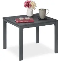 Relaxdays Beistelltisch Balkon, wetterfest, auch für Terrasse und Garten, HBT: 39 x 52 x 48 cm, Outdoortisch klein, grau
