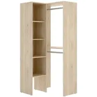 Dmora Kleiderschrank Dalmic, Struktur für begehbaren Eckschrank, Offene Eckgarderobe, 79x88h186 cm, Eiche