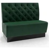 BIG Möbel Gastro Sitzbank Amsterdam | 120 cm breit | Samtstoff in Grün | Chesterfield | Dinerbank