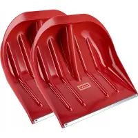 Kadax Schneeschaufel "Lafage", Schneespaten ohne Stiel mit Blechkante, Rot, 49 cm breit, 2 Stück