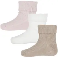 Minymo Socken - 3er-Pack - Rib - Shell - - 15/18 - Socken