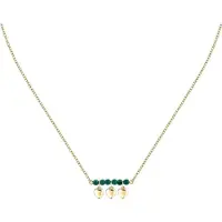 Morellato - Fashion gold plated necklace with green agate Talismani SAIX14