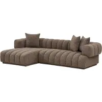 Ebuy24 Ingrid Sofa linksausgerichtet inkl. 3 Zierkissen braun.