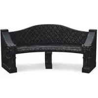 Casa Padrino Barock Beton Gartenbank Schwarz 196 cm - Barock Garten & Terrassen Möbel