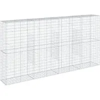 vidaXL Gabione mit Deckel 400x50x200 cm Verzinktes Eisen