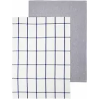 Blomus Geschirrtuch Taulo quadratisch White / Mazarine Blue 50 x 70 cm (2er Set)