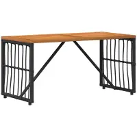 vidaXL Tisch für Outdoor Schwarz 80 x 40 x 40 cm Stahl und Poly Rattan
