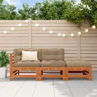 vidaXL "Neues Produkt" Sectional Sofa Einheiten 3 Stück - Wachsbraun - Gartenstühle V3378