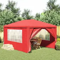 vidaXL "Neues Produkt" Partyzelt mit Wand Rot 400x300x255 cm Polyethylen und Stahl - Pavillons & Partyzelte V3336