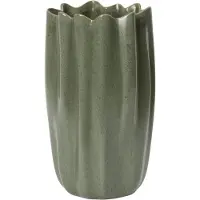 Ferm Living Nium Vase, salbeigrün, Höhe 23 cm, Steingut - , Grün, Keramik