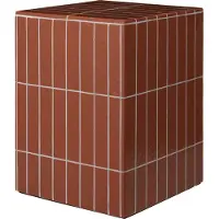 Ferm Living PILLAR Beistelltisch, braun, Höhe 42 cm, Beton - , Braun / Rost, Beton