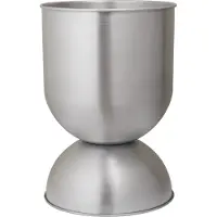 Ferm Living HOURGLASS Pflanztopf, Aluminium, Höhe 59 cm - , Metallisch, Aluminium