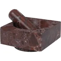 Ferm Living Tvara Mörser-Set, Marmor rot, 13 x 13 cm - , Rot, Marmor