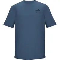 Killtec T-Shirt "KOS 51 MN TSHRT" Melange-Optik, grafischer Berg-Print, Comfort-Stretch Material