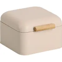 Zeller Brotkasten PRESENT "Brotkasten, Metall/Bambus", beige, B:20cm H:13,5cm L:20cm, Bambus, Stahl, Lebensmittelaufbewahrungsbehälter, Brotkasten, ca. 20x20x13,5 cm