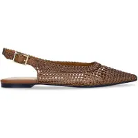 Manfield Bronzefarbene Slingbacks in Flecht-Optik | Größe 39