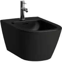 Laufen MEDA Wandbidet Advanced, 1 Hahnloch, mit Überlauf, 360x540mm, H8301107163021, Farbe: Schwarz Matt