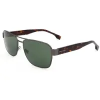 HUGO BOSS – Sonnenbrille in mattem Ruthenium in dunklem Havanna-Grün