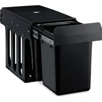 Relaxdays Einbaumülleimer 2-fach, ausziehbarer Küchenmülleimer für Unterschrank, 2x8 Liter, 35,5 x 25 x 47 cm, schwarz