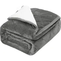Woltu doppelseitige Gewichtsdecke, Anti Stress, Grau,150x200,9kg