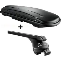 VDP Skibox schwarz JUXT600 lit + Relingträger kompatibel mit für BMW X1(E84) 2009 bis 2015 bis aufliegend