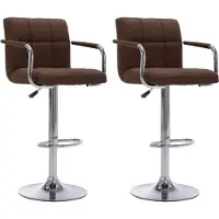 vidaXL Cloris Designermöbel Barhocker 2er Set Braun Stoff 2024 Neu