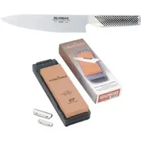 Global Messerset Kochmesser G-2 + Schleifstein 460