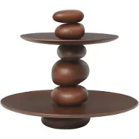 Ferm Living Pebble Dessert Stand Dunkel Brown - , Holz, für Küche, Holz