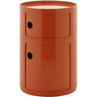 Kartell Componibili Big Container, orange, 2 Elemente, Höhe 61,5 cm - , Componibili Big, Orange, für Wohnzimmer, Kunststoff, Modern