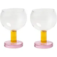 &k amsterdam &klevering - Cantine Coupeglas, 200 ml, rosa / gelb (2er-Set)