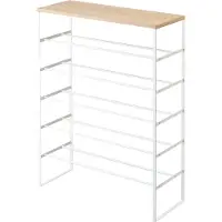SmartaSaker Schuhregal Tower Wood Top White