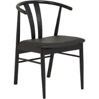 Ebuy24 Esszimmerstuhl Schwarzes Kunstleder - 60x54x77cm - Artenara - 2er Set