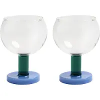 &k amsterdam &klevering - Cantine Coupeglas, 200 ml, blau / grün (2er-Set)