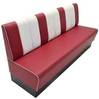 BIG Möbel Gastro Sitzbank Americano Retro | Dinerbank Rot & Weiß | 180 cm breit | Amerikanische Sitzbank