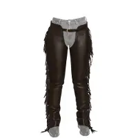 Dyon Lange KunstlederChaps mit Fransen