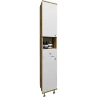 VCM Holz Badezimmerschrank | Badmöbel | Hochschrank | Badschrank | Maße ca. H. 185 x B. 30 x T. 31 cm - Nilosi