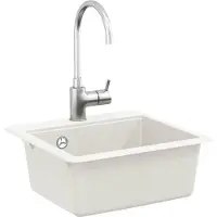 vidaXL Waschbecken Weiß 470 x 440 mm Granit