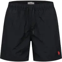 U.s. polo assn. Badehose USKyrk – Herren Badeshorts mit elastischem Bund in Schwarz-Rot | Gr.: 3XL