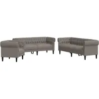 vidaXL 3-tlg. Sofagarnitur Taupe Stoff