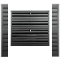 Proregal Flachablagenschrank Chinchilla | 10 Schubladen | Schwanenhalsgriff | HxBxT 105x113x83 cm | Metallabdeckplatte | Schwarz