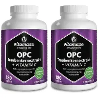 Vitamaze OPC Traubenkernextrakt hochdosiert+Vitamin C Kaps. 2x 2x180 St Kapseln
