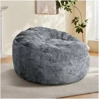 OKWISH Loungesessel Konturdesign Einzelsitz Gebogene Hochlehne Für Wohnzimmer und Schlafzimmer Flanelloptik Grau